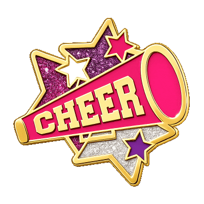 custom cheer trading pin design with megaphone theme
