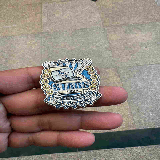 customer review custom baseball trading pins for Panthers team