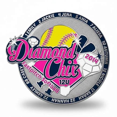 Softball trading pin